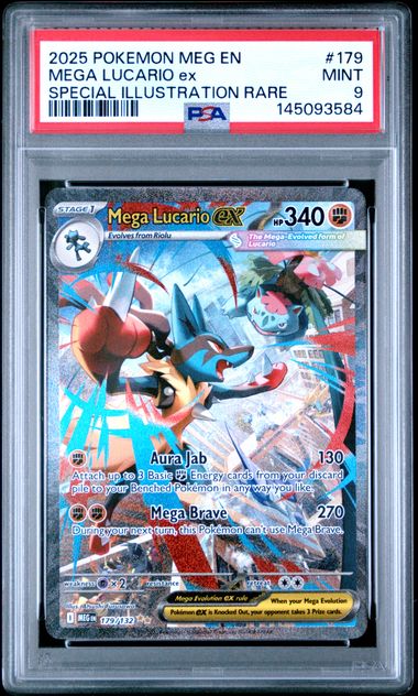 MEGA LUCARIO EX 179/132 PSA 9 POKEMON MEGA EVOLUTION SPECIAL ILLUSTRATION RARE