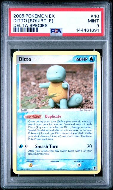 DITTO 40/113 PSA 9 POKEMON DELTA SPECIAL (SQUIRTLE)