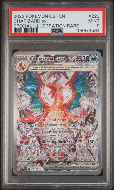 CHARIZARD EX 223/197 PSA 9 POKEMON OBSIDIAN FLAMES SPECIAL ILLUSTRATION RARE