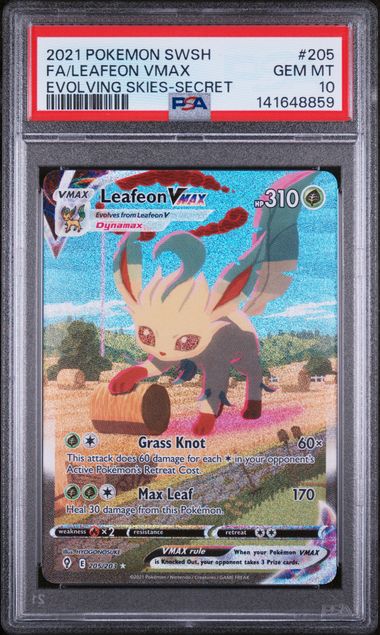 LEAFEON VMAX 205/203 PSA 10 POKEMON EVOLVING SKIES ALTERNATE ART