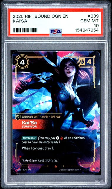 KAI'SA 039/298 PSA 10 RIFTBOUND ORIGINS EPIC