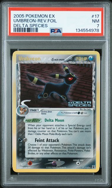 UMBREON 17/113 PSA 7 POKEMON EX DELTA SPECIES REVERSE HOLO