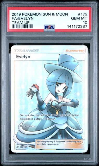 EVELYN 175/181 PSA 10 POKEMON TEAM UP FULL ART