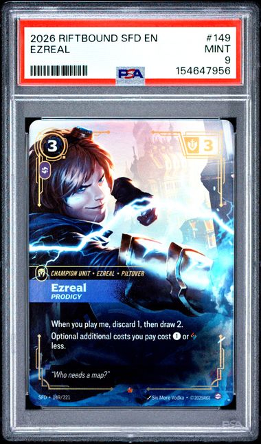 EZREAL PRODIGY 149/221 PSA 9 RIFTBOUND SPIRITFORGED EPIC