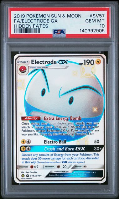 ELECTRODE SV57/SV94 PSA 10 POKEMON HIDDEN FATES SHINY VAULT