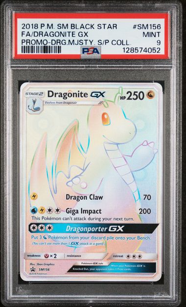 DRAGONITE GX SM156 PSA 9 POKEMON DRAGON MAJESTY S/P COLLECTION
