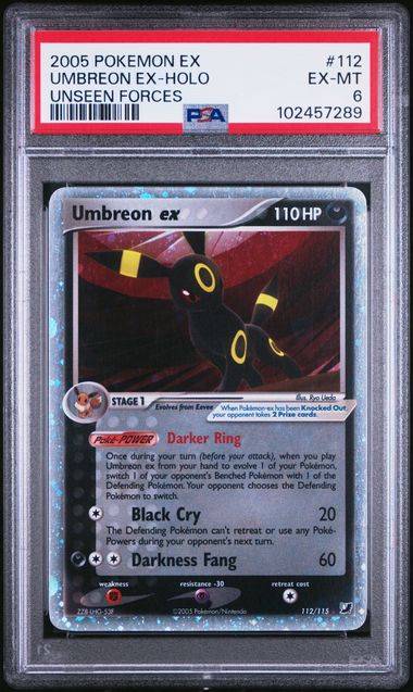 UMBREON EX 112/115 PSA 6 POKEMON EX UNSEEN FORCES HOLO RARE