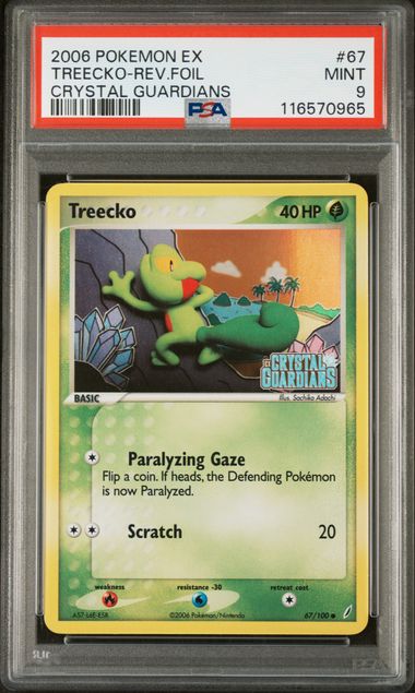 TREECKO 67/100 PSA 9 POKEMON EX CRYSTAL GUARDIANS REVERSE HOLO