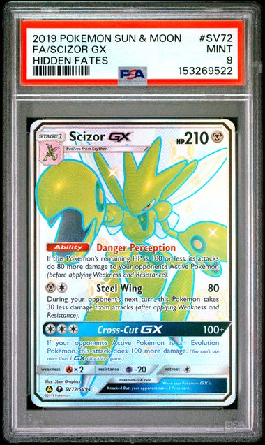 SCIZOR GX SV72/SV94 PSA 9 POKEMON HIDDEN FATES SHINY VAULT FULL ART
