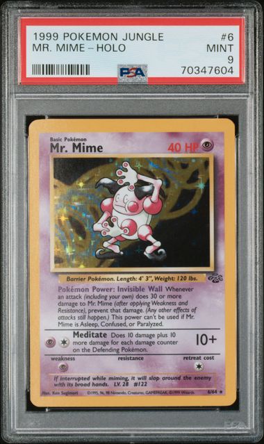 MR. MIME 6/64 PSA 9 POKEMON JUNGLE HOLO RARE