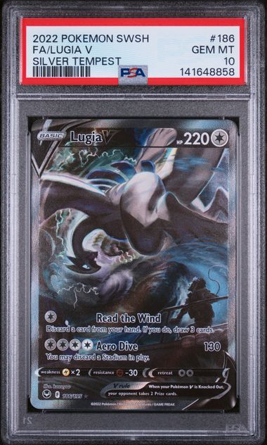 LUGIA V 186/195 PSA 10 POKEMON SILVER TEMPEST ALTERNATE ART