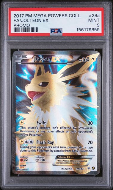 JOLTEON EX 28A/83 PSA 9 POKEMON MEGA POWER COLLECTION PROMO FULL ART