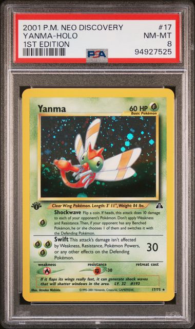 YANMA 17/75 PSA 8 POKEMON NEO DISCOVERY 1ST EDITION HOLO RARE