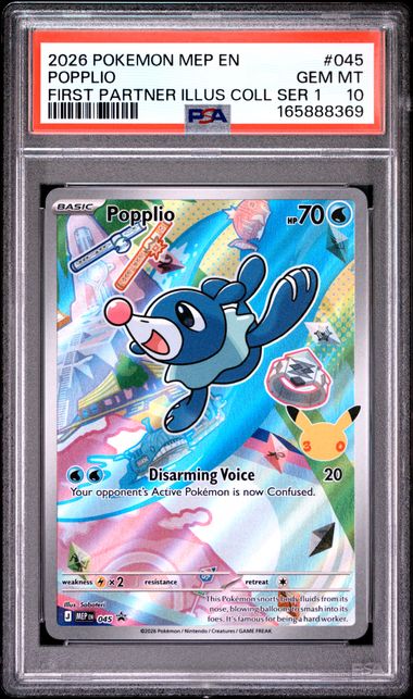 POPPLIO 045 PSA 10 POKEMON FIRST PARTNER ILLUSTRATION COLLECTION SERIES 1