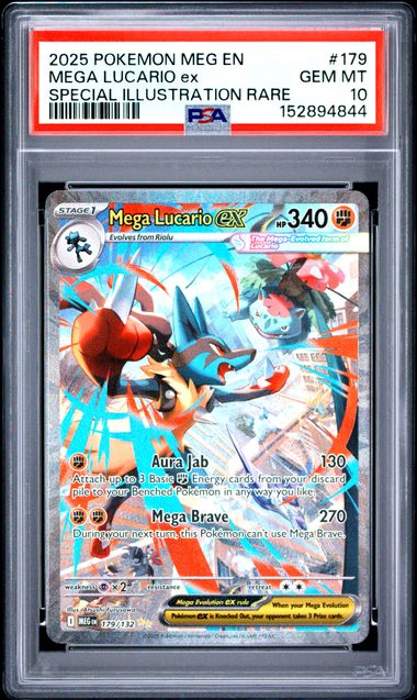 MEGA LUCARIO EX 179/132 PSA 10 POKEMON MEGA EVOLUTION SPECIAL ILLUSTRATION RARE