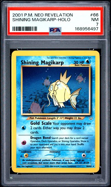 SHINING MAGIKARP 66/64 PSA 7 POKEMON NEO REVELATION HOLO RARE