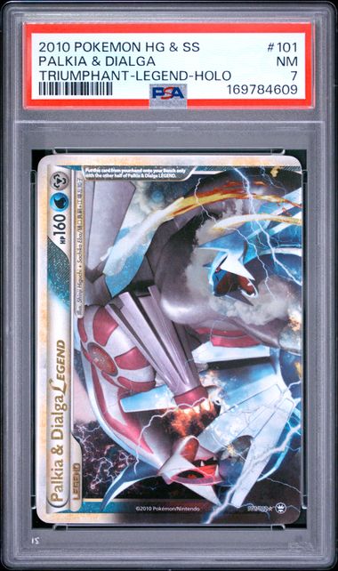 PALKIA & DIALGA LEGEND 101/102 PSA 7 POKEMON HG & SS TRIUMPHANT HOLO
