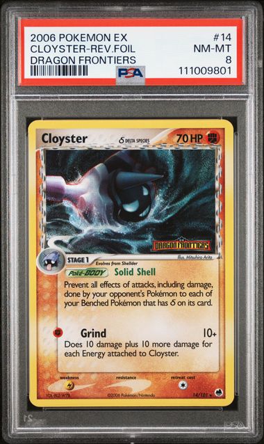CLOYSTER 14/101 PSA 8 POKEMON EX DRAGON FRONTIERS REVERSE HOLO