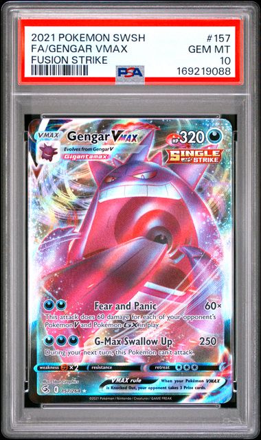 GENGAR VMAX 157/264 PSA 10 POKEMON FUSION STRIKE ULTRA RARE
