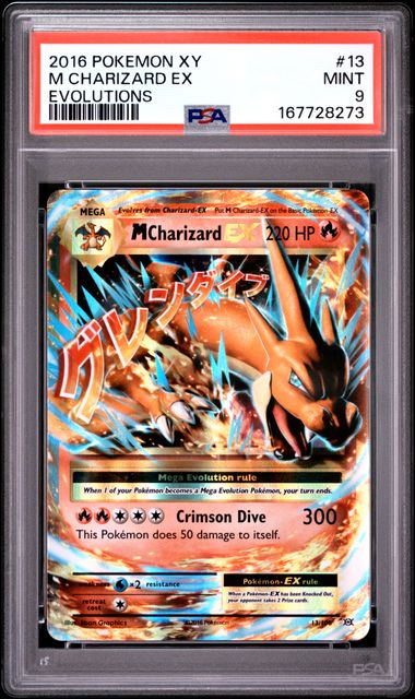 M CHARIZARD EX 13/108 PSA 9 POKEMON XY EVOLUTIONS ULTRA RARE