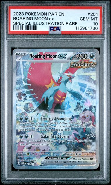 ROARING MOON EX 251/182 PSA 10 POKEMON PARADOX RIFT SPECIAL ILLUSTRATION RARE