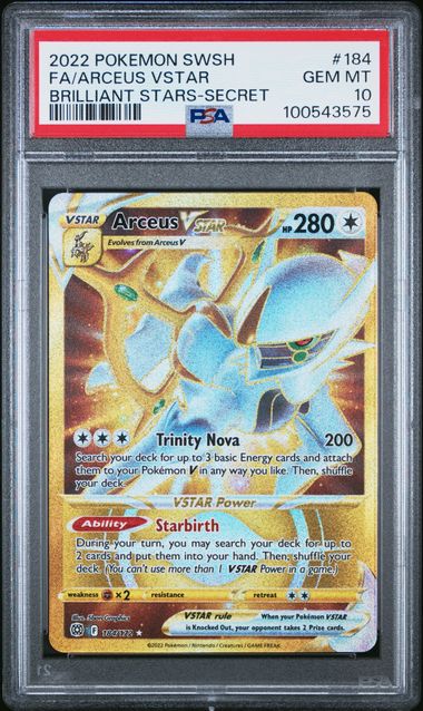 ACREUS VSTAR 184/172 PSA 10 POKEMON BRILLIANT STARS SECRET RARE