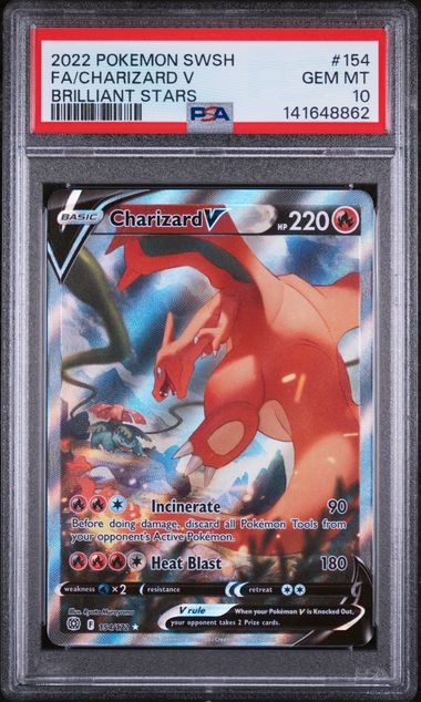 CHARIZARD V 154/172 PSA 10 POKEMON BRILLIANT STARS ALTERNATE ART