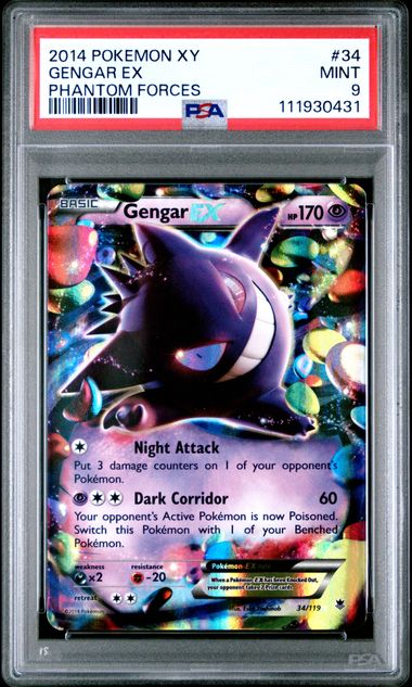 GENGAR EX 34/119 PSA 9 POKEMON XY PHANTOM FORCES ULTRA RARE