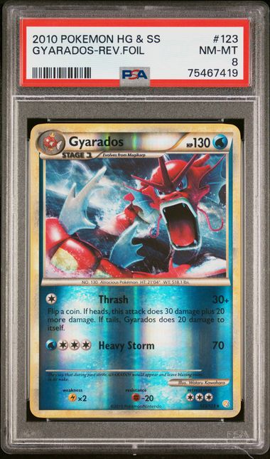 GYARADOS 123/123 PSA 8 POKEMON HG & SS REVERSE FOIL