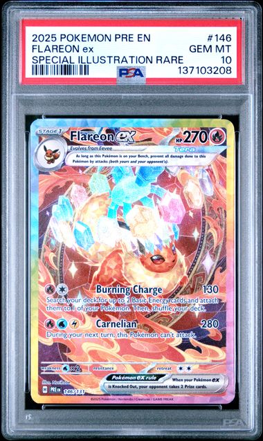 FLAREON EX 146/131 PSA 10 POKEMON PRISMATIC EVOLUTIONS SPECIAL ILLUSTRATION RARE